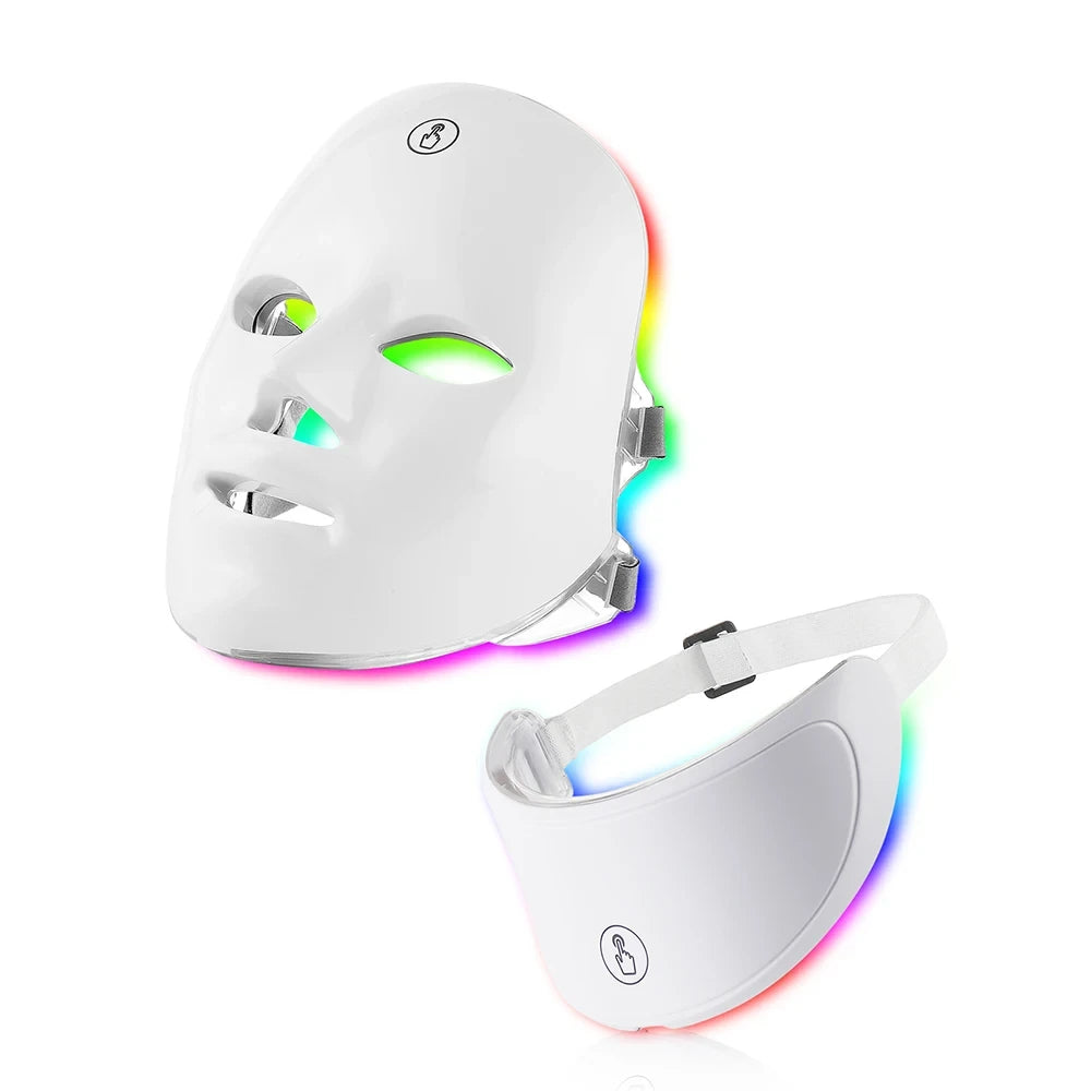 7-color LED face and neck therapy mask