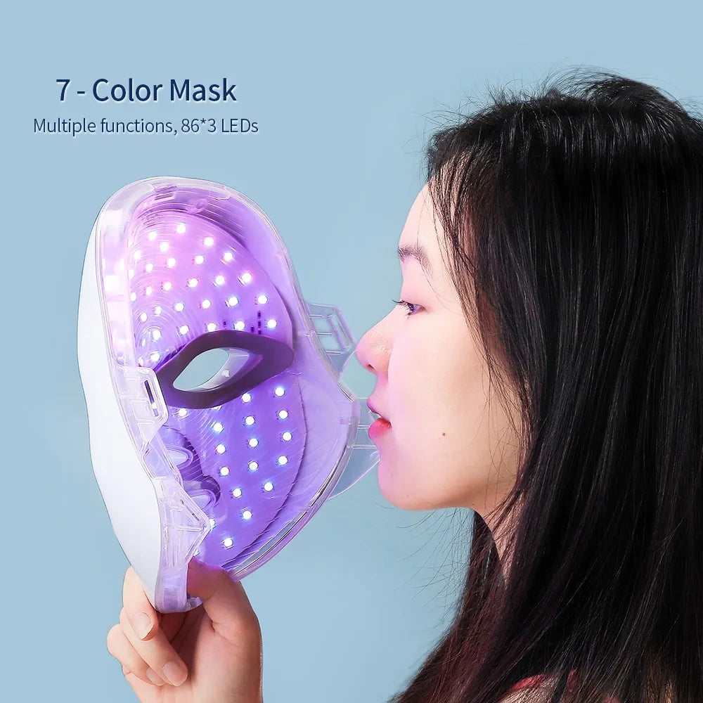 7-color LED face and neck therapy mask