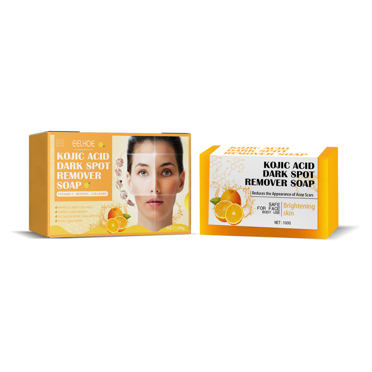 EELHOE Kojic Acid Soap Cleanser Cleansing Soap Dilute Cleansing Cleanser Pore-Clearing Exfoliating Skincare Soap