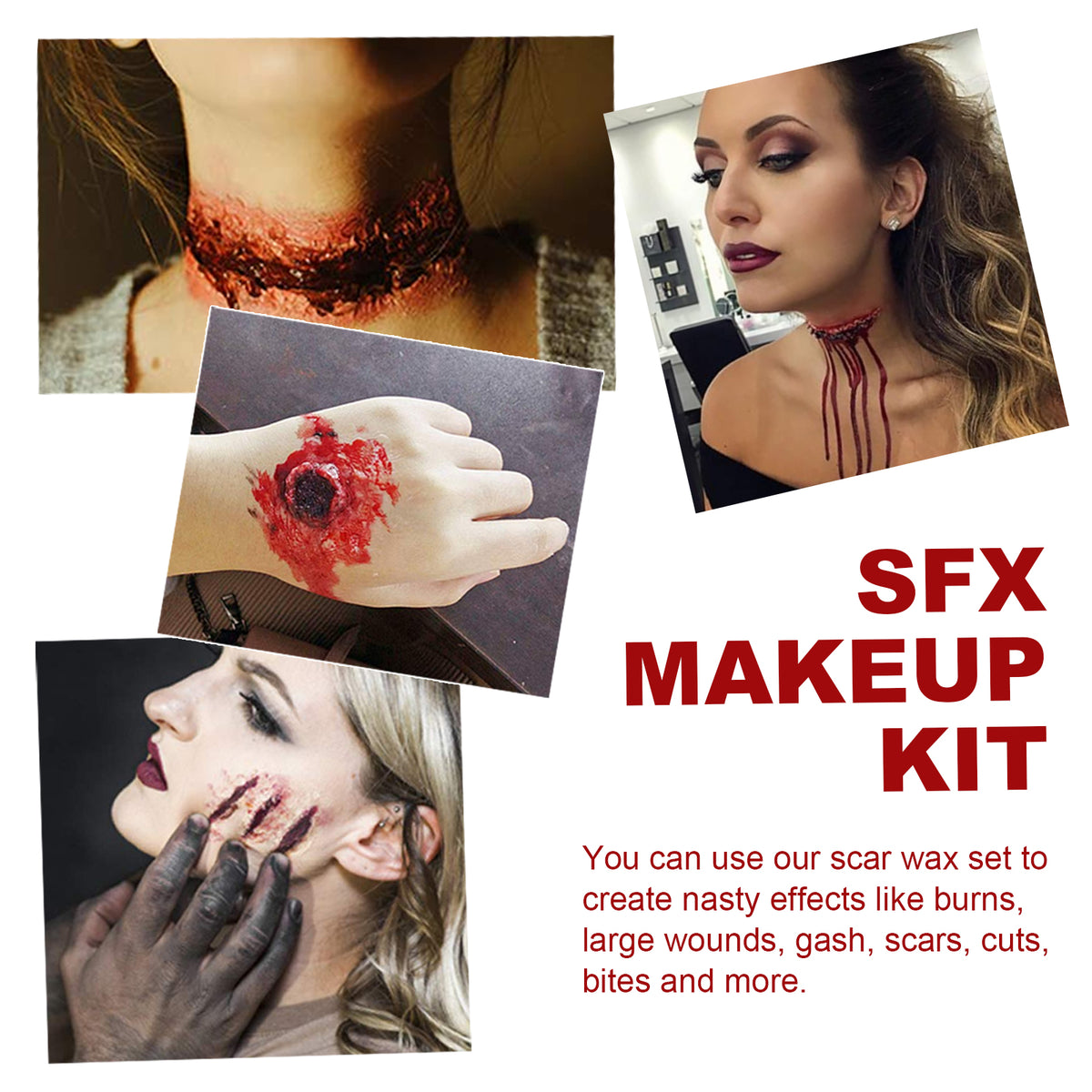 SFX Makeup Kit, Makeup Props Scar Makeup Scary Atmosphere Party Makeup Set