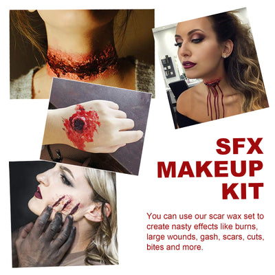 SFX Makeup Kit, Makeup Props Scar Makeup Scary Atmosphere Party Makeup Set