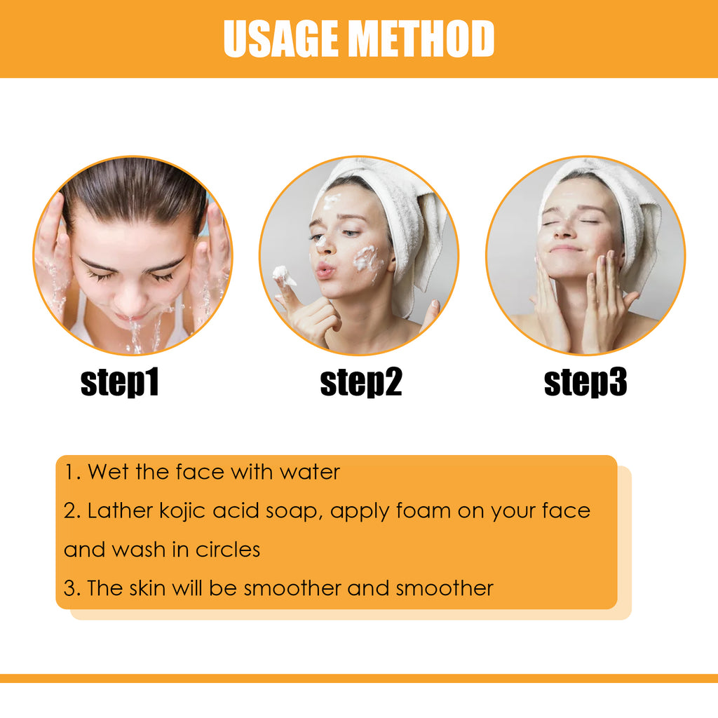 EELHOE Kojic Acid Soap Cleanser Cleansing Soap Dilute Cleansing Cleanser Pore-Clearing Exfoliating Skincare Soap