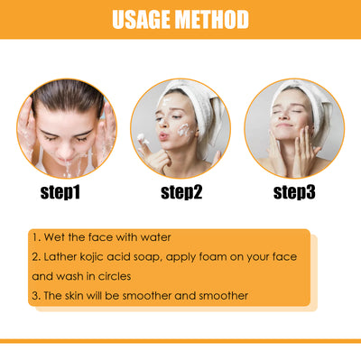 EELHOE Kojic Acid Soap Cleanser Cleansing Soap Dilute Cleansing Cleanser Pore-Clearing Exfoliating Skincare Soap