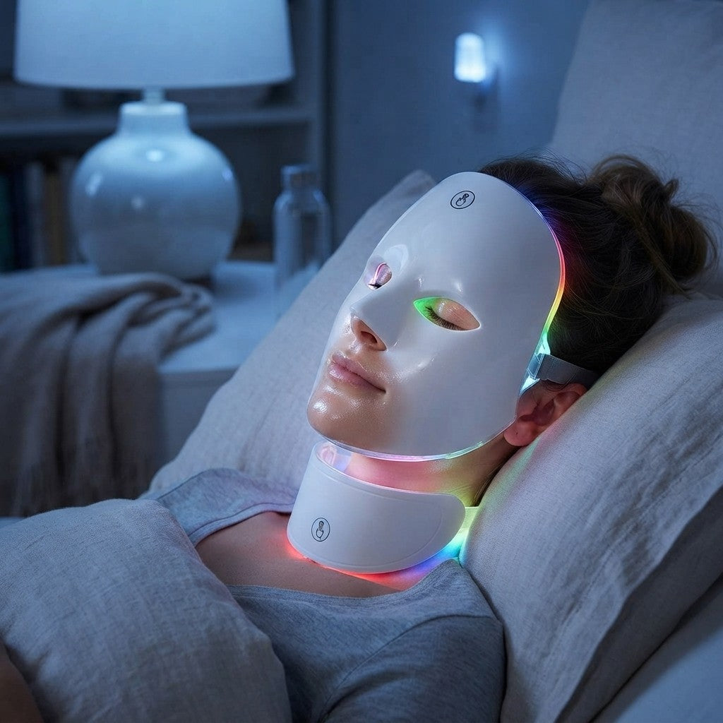 7-color LED face and neck therapy mask