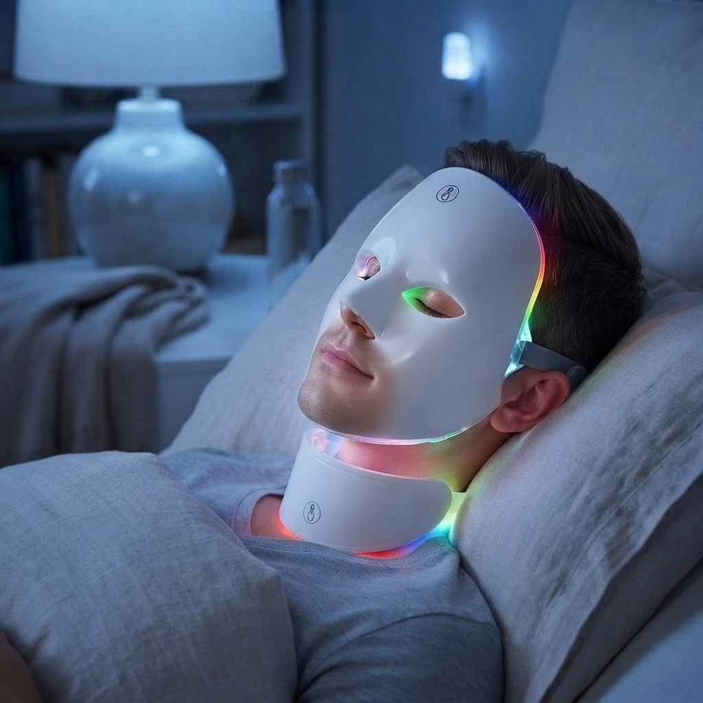 7-color LED face and neck therapy mask